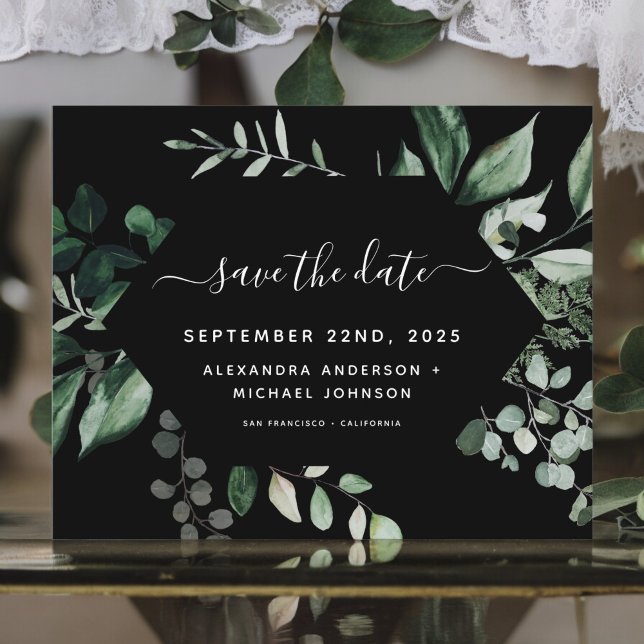 Budget Botanique Verdure Mariage Foliage Noir (Créateur téléchargé)