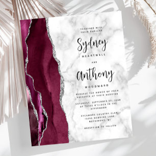 Budget Bourgogne Agate Marbre Calligraphie Mariage