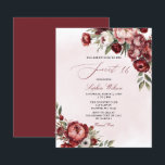 Budget Bourgogne Blush Floral Sweet 16 Invitation<br><div class="desc">Budget Élégant Moderne Bourgogne Blush Floral Sweet 16 Invitation</div>