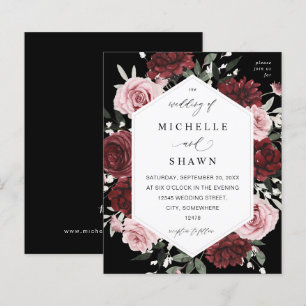 Budget Bourgogne & Blush rose 6 Floral - Noir