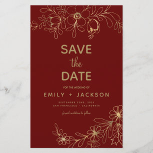 Budget Bourgogne Enregistrer la date Floral Gold F