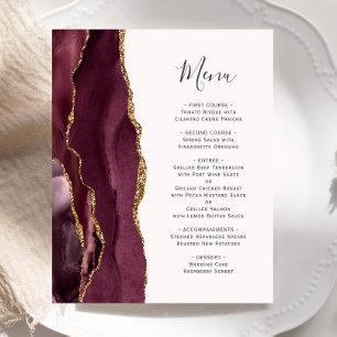 Budget Bourgogne Gold Agate Blush Mariage Menu