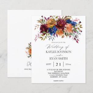 Budget Bourgogne, Marine, Orange Fall Floral Maria