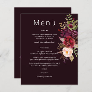 Budget Bourgogne Marsala & Pink Floral Menu- Burg 