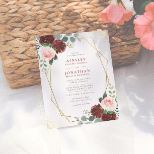 Budget Bourgogne or & Blush rose Mariage floral