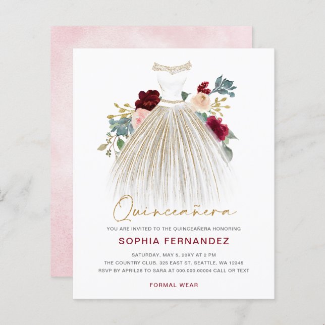 Budget Bourgogne or parties scintillant robe Quinc (Devant / Derrière)