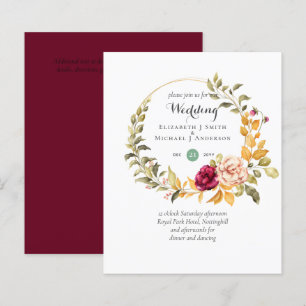 BUDGET Bourgogne Pêcher Floral Invitations de mari