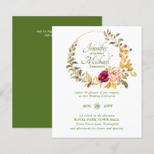 BUDGET Bourgogne Pêcher Floral Invitations de mari
