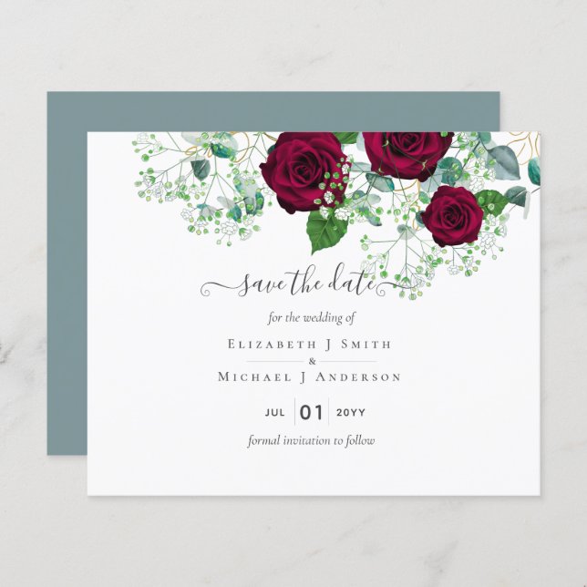 BUDGET Bourgogne Rose Eucalyptus Mariage (Devant / Derrière)