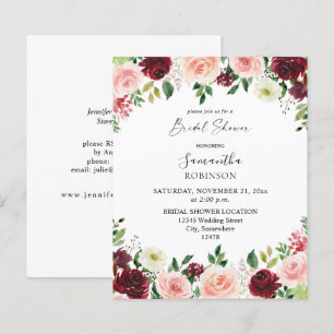 Budget Bourgogne Rose Floral Mariage4 Fleurs 2