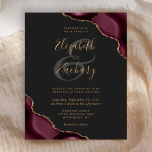 Budget Bourgogne Rouge Agate Corners Mariage foncé