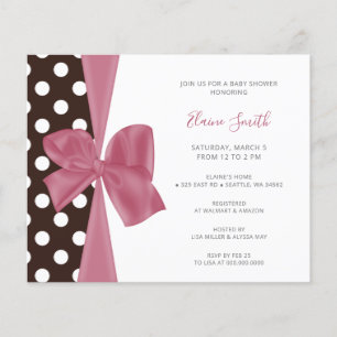 Budget Bow Girl Baby Shower Invitations