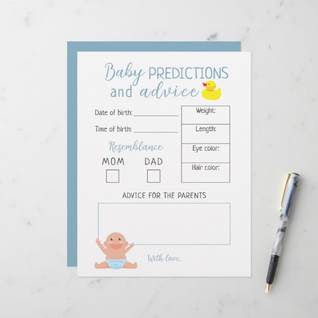 Budget Boy Baby Predictions Et Conseils Jeu Quiz (Devant/Arrière en situation)