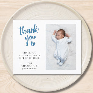 Budget Boy's Baby shower Photo Carte de remercieme