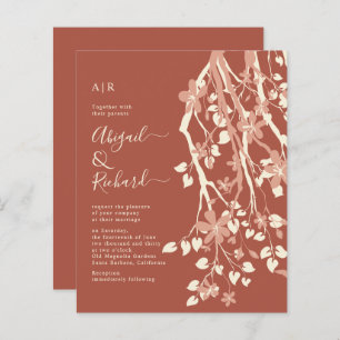 BUDGET Branche fleurs terracota faire-part de mari