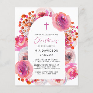 Budget Bright Aquarelle Floral Arch Baptême