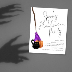 Budget Broomstick Éffrayant Halloween Invitation
