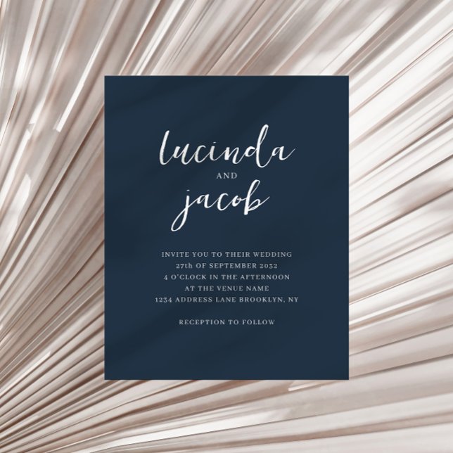 BUDGET Brossé Script classique Marine Mariage bleu (Créateur téléchargé)