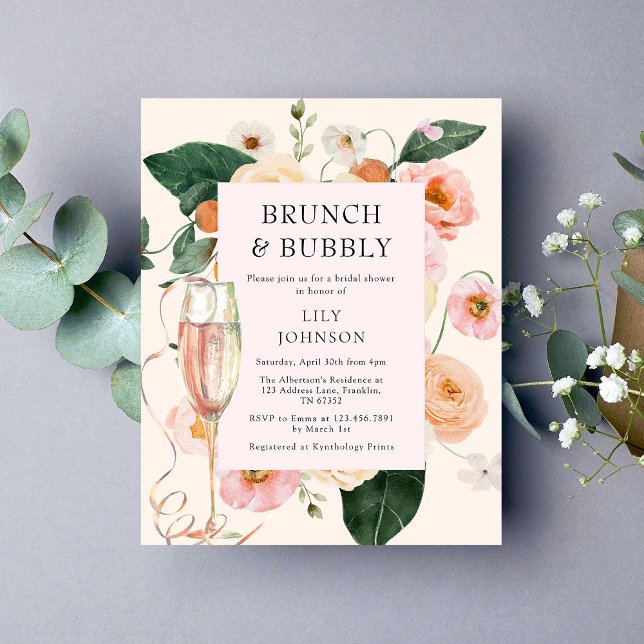 Budget Brunch & Bubbly Fête des mariées florale (Créateur téléchargé)