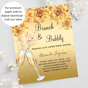 Budget Brunch Bubbly Fête des mariées or invitatio