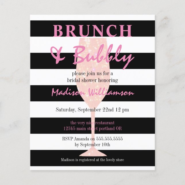 Budget Brunch & Bubbly Rose Pailleté Baby Shower  (Devant)