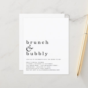 Budget Brunch Bubbly Simple Fête des mariées Invit