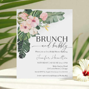 Budget Brunch et Bubbly Bridal Shower Invitation