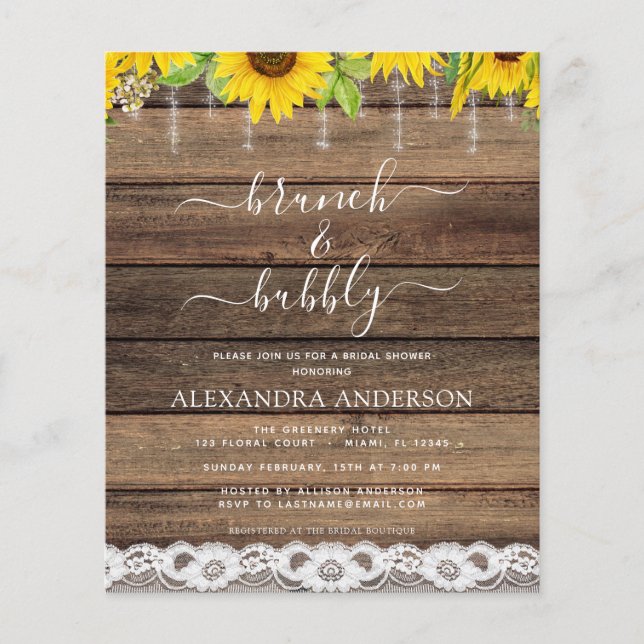 Budget Brunch & Fête des mariées de bulles tournes (Devant)