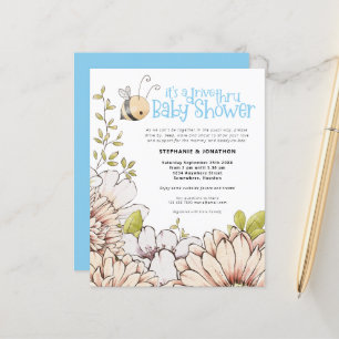Budget Bumblebee Drive À travers Baby shower Invit