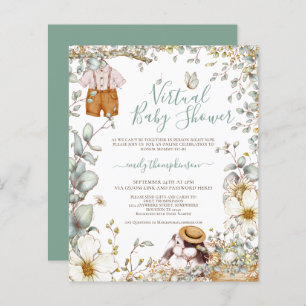 Budget Bunny Boy Invitation Baby shower virtuel