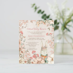 Budget Bunny Girl Baby shower virtuel Invitation