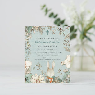 Budget Bunny Photo Boy Christening Baptême Invitat