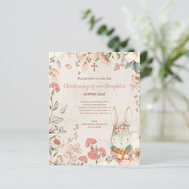 Budget Bunny Photo Girl Christening Baptême Invita (Debout devant)