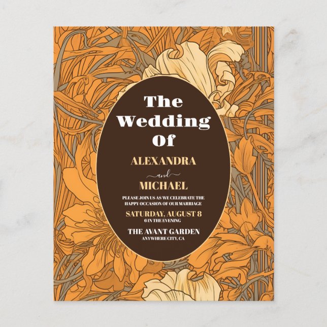 Budget Burange Floral Art Nouveau Mariage (Devant)