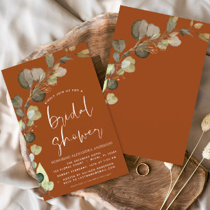 Budget Burange Orange Bridal Shower Invitation
