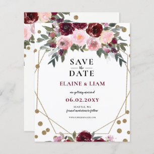 Budget Burgundy Blush Gold Floral Enregistrer la d