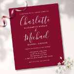 Budget Burgundy Chic Script Faire-part de mariage<br><div class="desc">Avec des noms de style signature,  cette élégante faire-part de mariage bordeaux budget peut être personnalisée avec vos informations en lettrage chic. Conçu par Thisisnotme©</div>