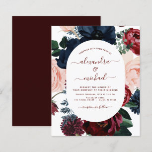 Budget Burgundy Marine Blue Floral Mariage