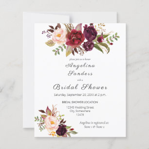 Budget Burgundy Marsala Fête des mariées Florale