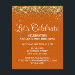 Budget Burnt Orange 30e Anniversaire Fête Invitati<br><div class="desc">Burnt Orange Gold Parties scintillant Invitation,  Budget 30ème anniversaire invitation,  Fêtons Trente N'Importe Quel Âge,  Quarantième Cinquante Soixante,  Personnalisé 21ème 40ème 50ème 60ème,  Élégant Milestone Trente Doux 16,  Personnalisé 18ème Glam Golden Confetti,  Calligraphie Adulte Stygraphie Moderne Chic tendance simple pour elle,  Rust Copper 16th quinceanera 15th</div>