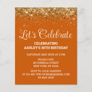 Budget Burnt Orange 30e Anniversaire Fête Invitati