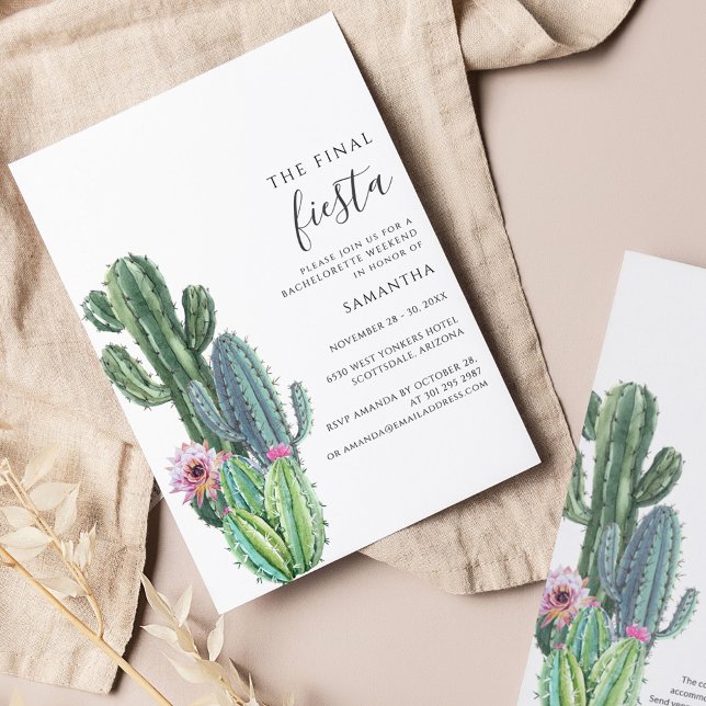 Budget Cactus Bachelorette Party Invitation (Créateur téléchargé)