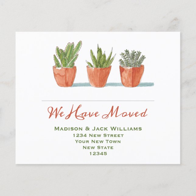 Budget Cactus Nouvelle Faire-part de déplacement d (Devant)