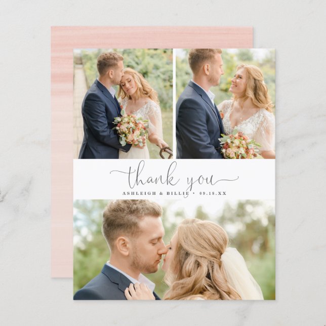 Budget Calligraphie 3 Photo Collage Merci (Devant / Derrière)