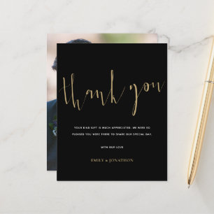 Budget Calligraphie Photo Gold Black Mariage Merci