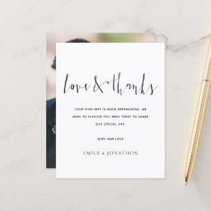 Budget Calligraphy Love and Thanks Mariage photo