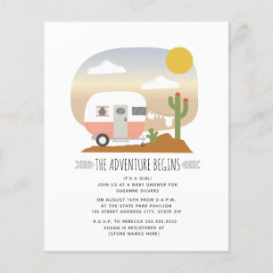 Budget Camper Desert Girl Baby shower Invitation