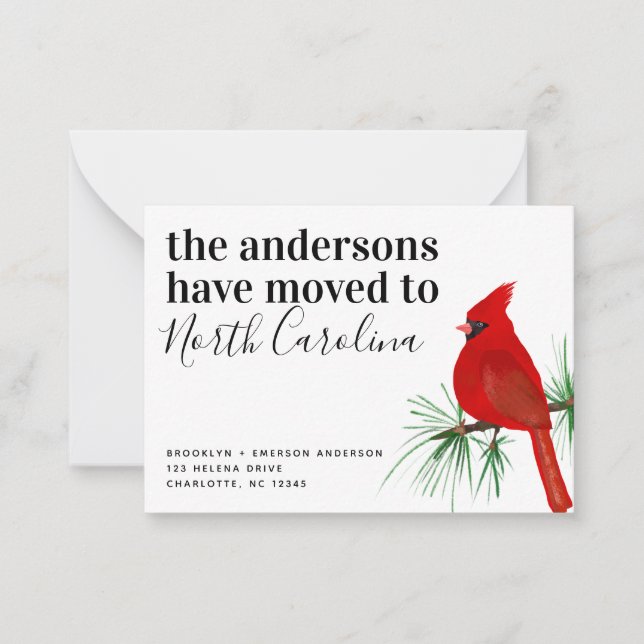 BUDGET Cardinal Caroline du Nord Faire-part mobile (Devant)