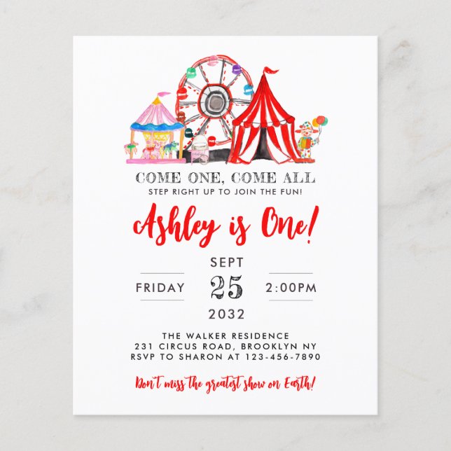 Budget Carnaval Cirque Fair Show Fête Anniversaire (Devant)