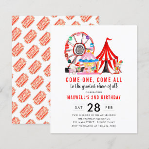 Budget Carnaval Cirque Show Anniversaire Invitatio